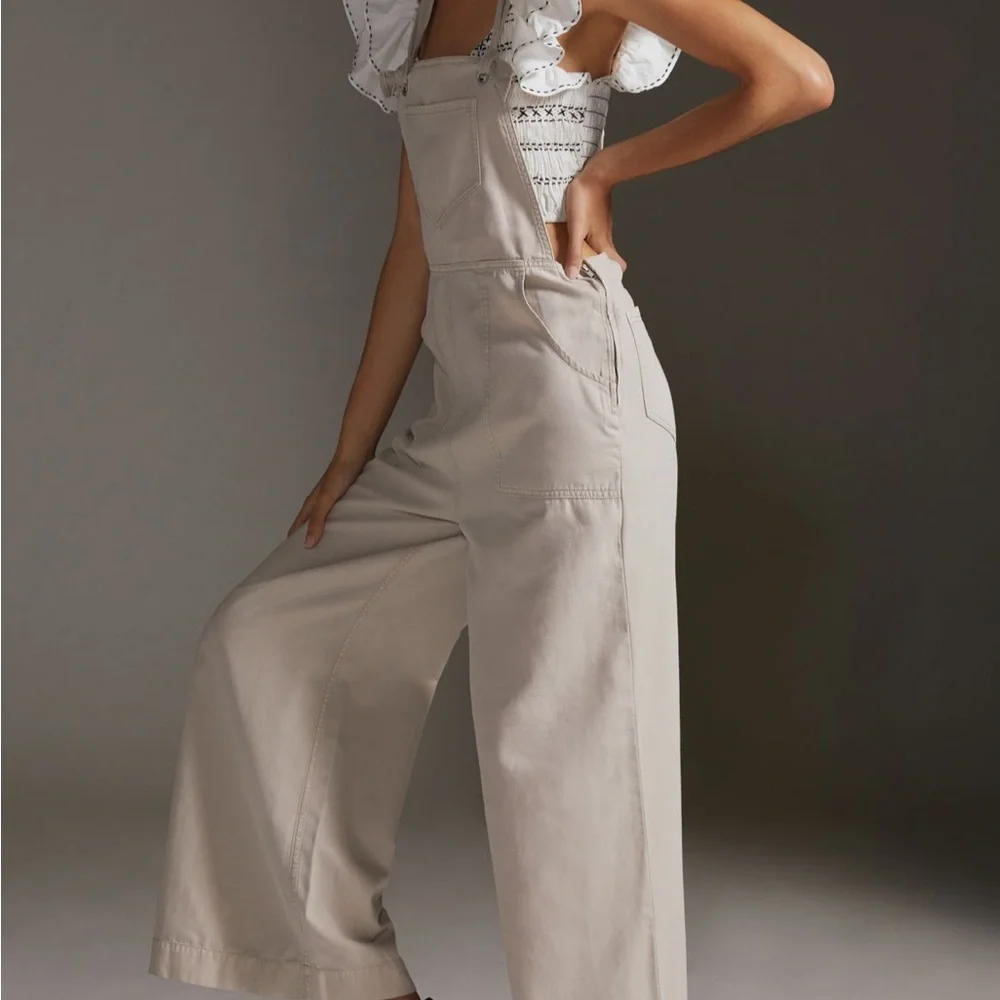 Anthropologie Wide-Leg Overalls - Picture 3 of 8